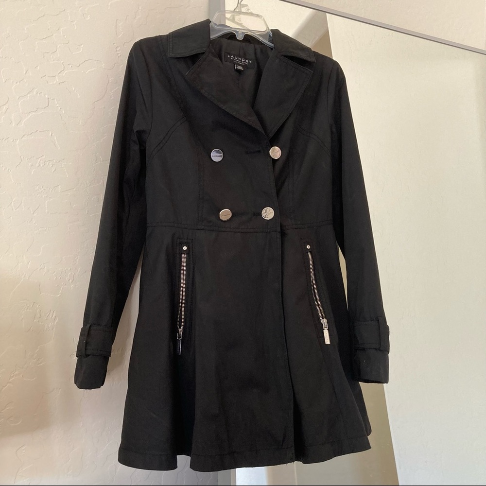 Double-Breasted Skirted Coat